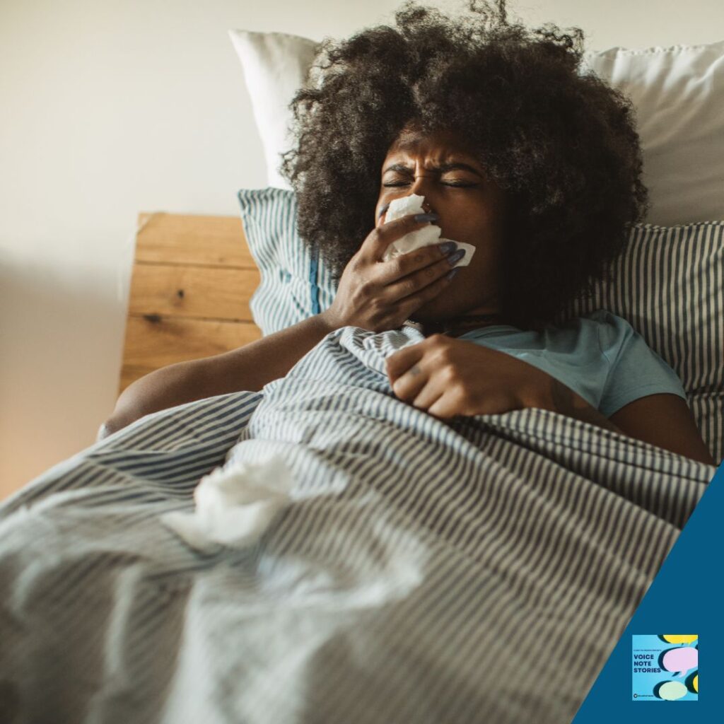woman in bed sick Voice Note Stories – Season 1 Stories From the Sickbed